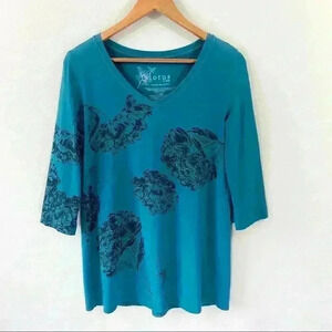 Lotus by Soma pina cotton v neck embellished shirt